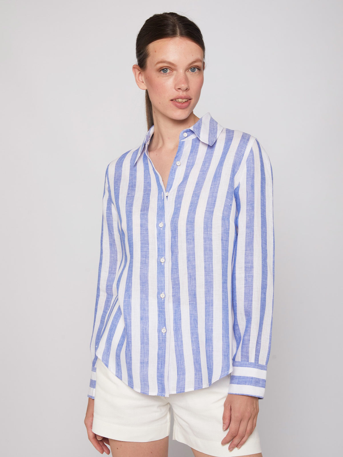 Vilagallo - Stripe and Diamond Ikat Print Shirt