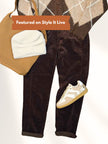 Red Button Stella Chocolate Velvet Straight Leg Trousers