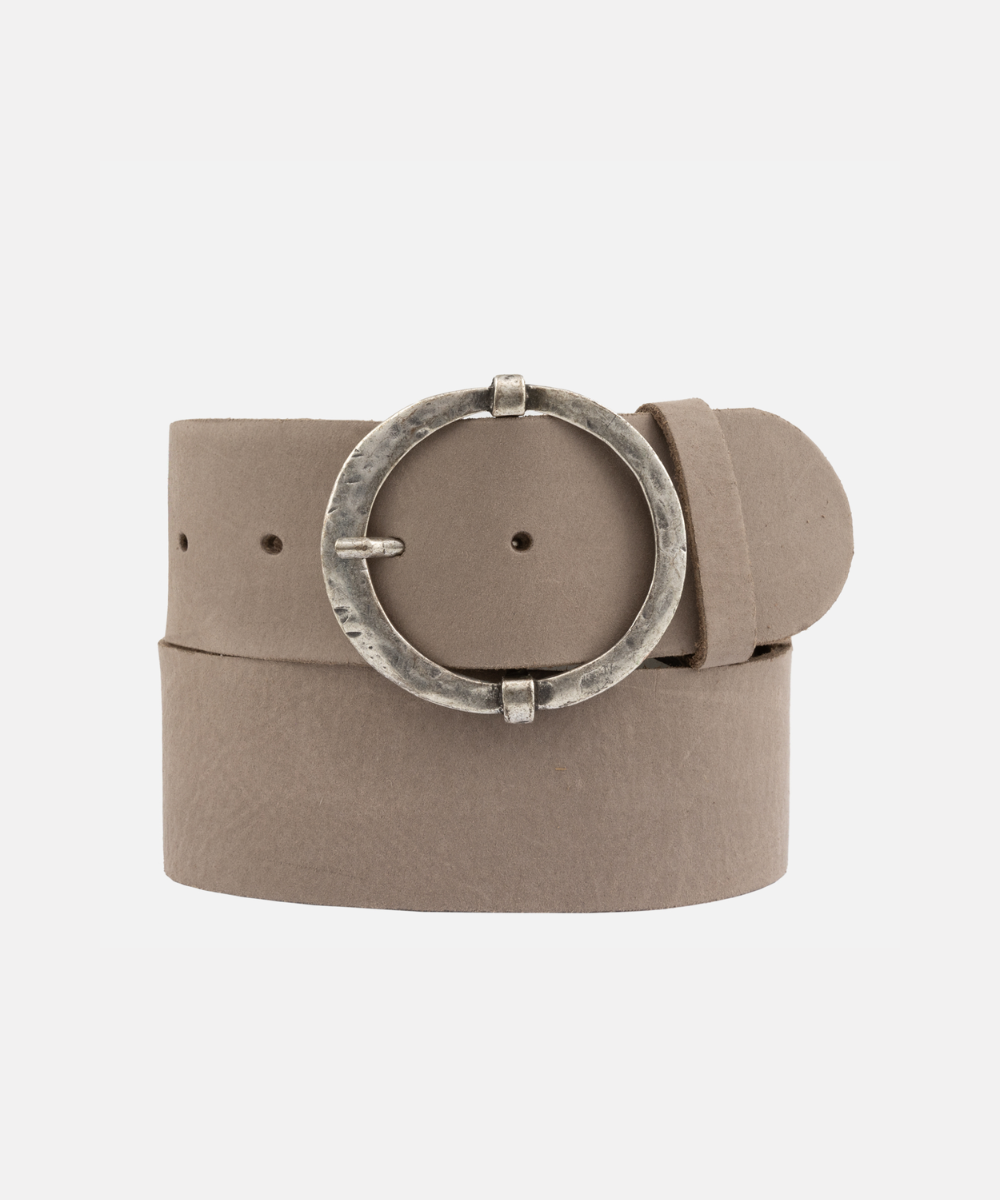 Leann Luxe Womens Leather Belt with Vintage Buckle