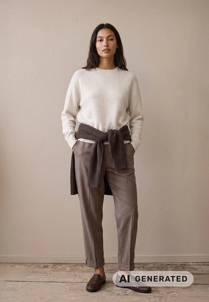 Fynch Hatton Women's Wool Melange Carrot Leg Pant Espresso 26094958