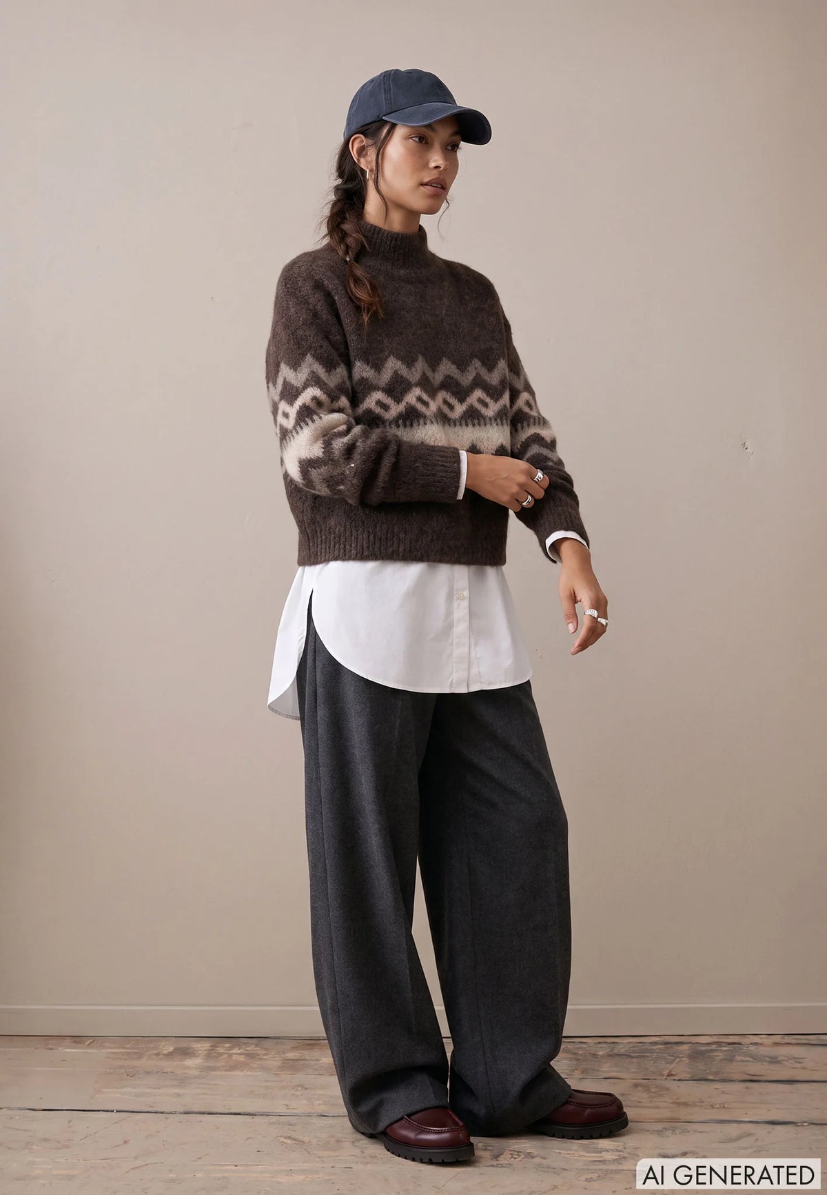 Fynch Hatton Women's Nordic Knit Sweater Espresso 26097470