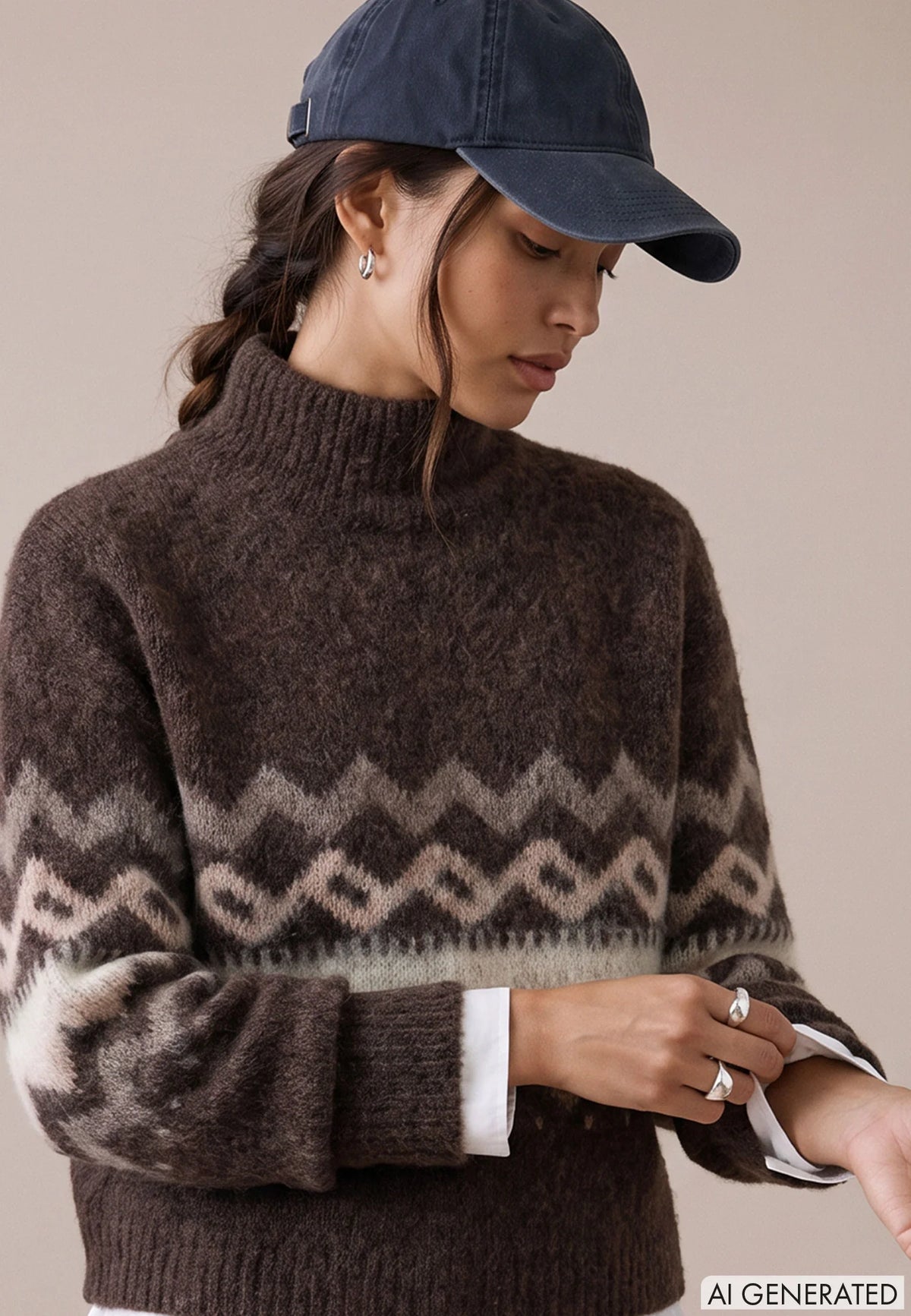 Fynch Hatton Women's Nordic Knit Sweater Espresso 26097470