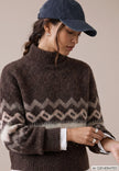 Fynch Hatton Women's Nordic Knit Sweater Espresso 26097470