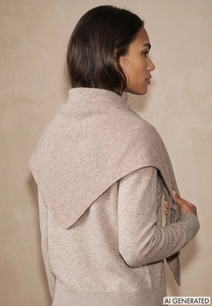 Fynch Hatton Women's Merino Triangle Scarf Urban Taupe