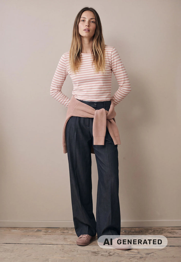 Fynch Hatton Women's Silky Rose Striped Long Sleeve Top 26146235