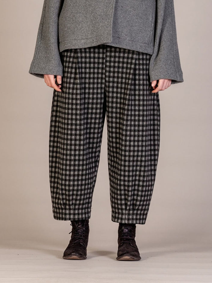 Mama B - Women's BIANCO JQ Trousers in Grigio Big Check