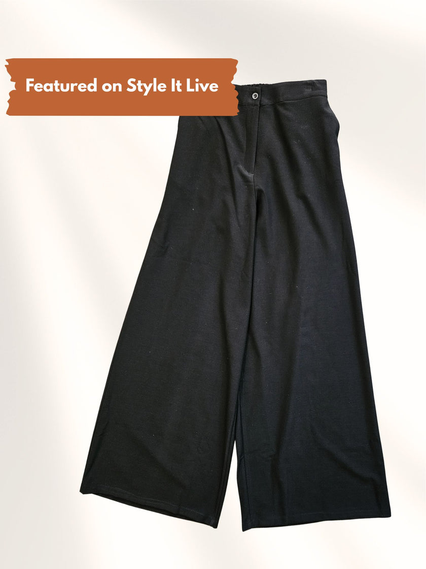 Bize Women's Wide Leg Palazzo Pants BZ3220 - Black
