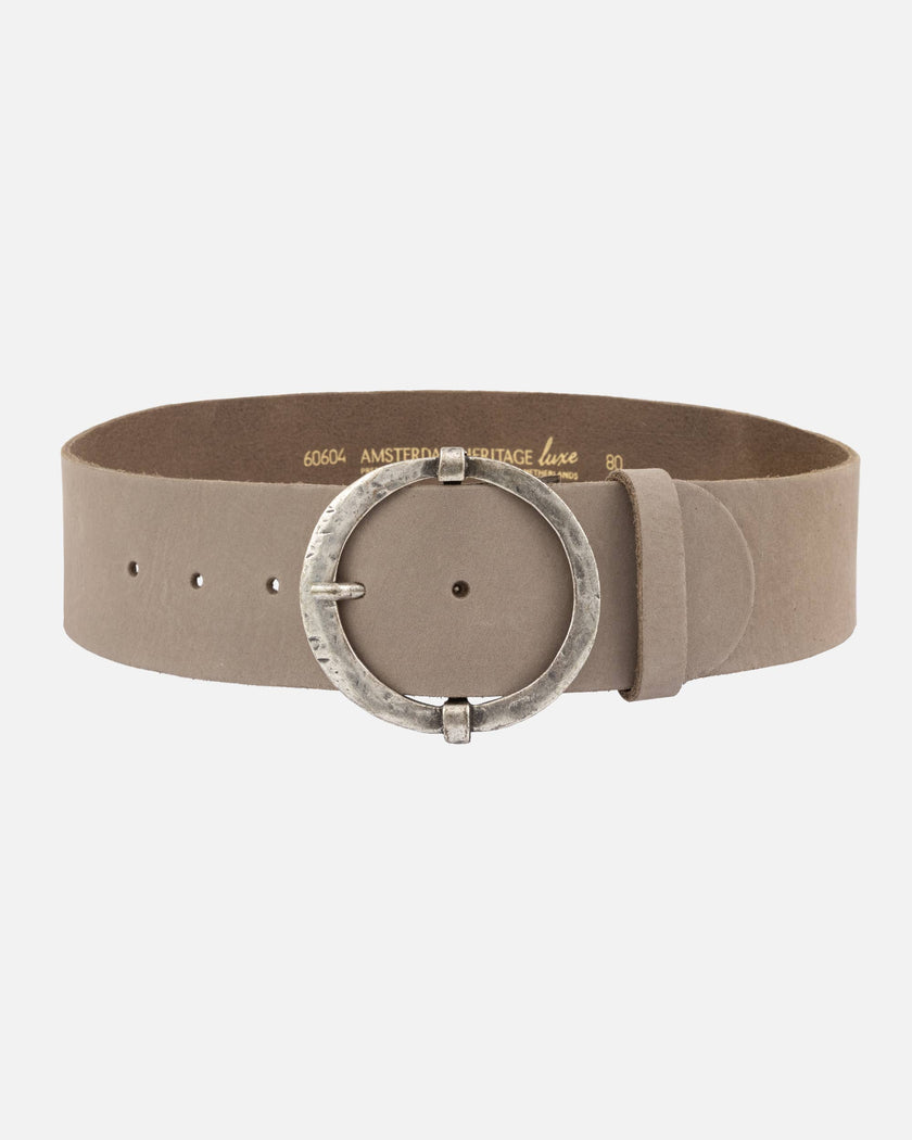 Leann Luxe Womens Leather Belt with Vintage Buckle