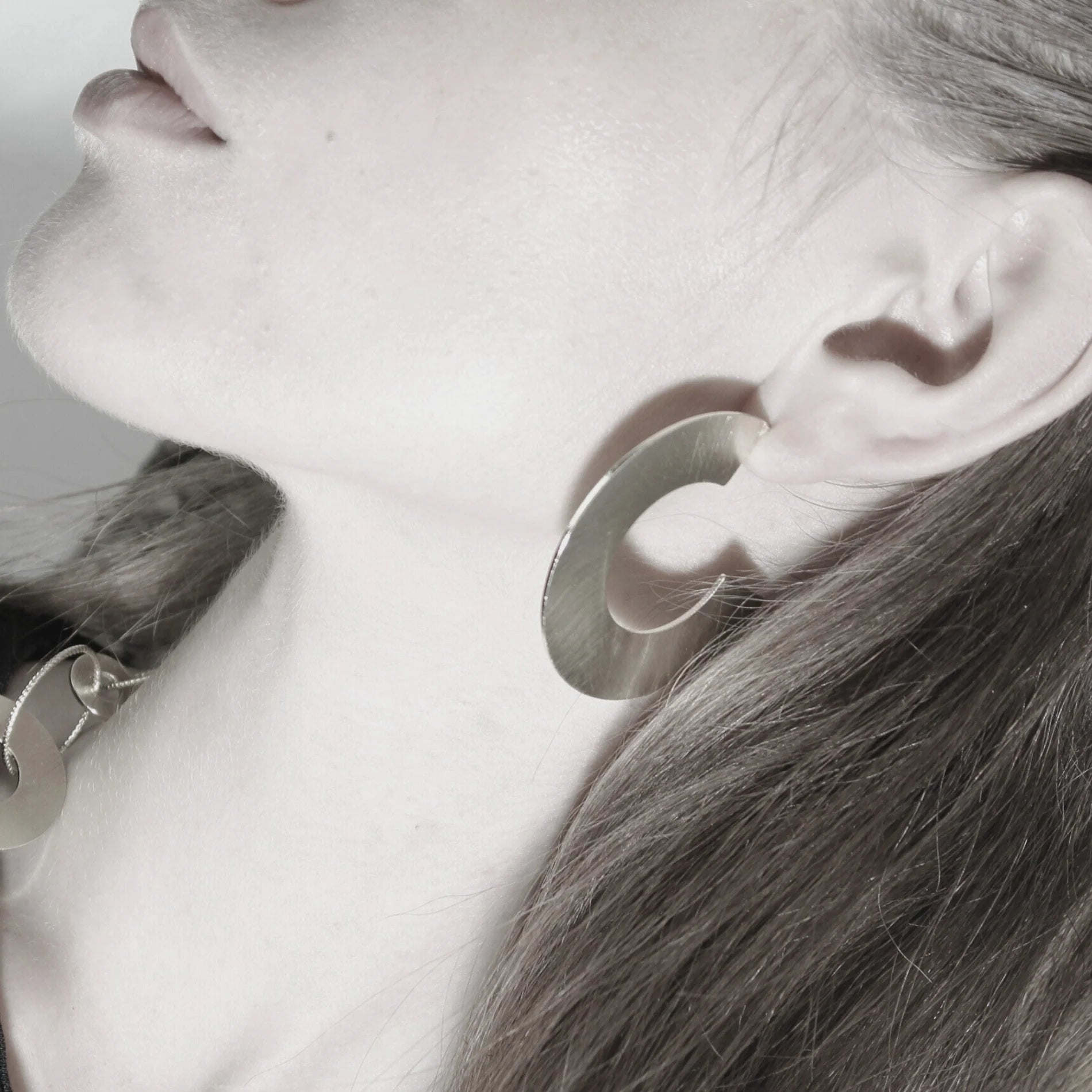 DNSK - Alaya Chunky Flat Hoop Silver