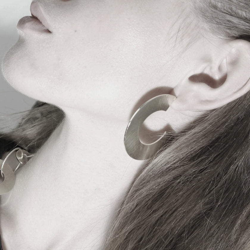 DNSK - Alaya Chunky Flat Hoop Silver
