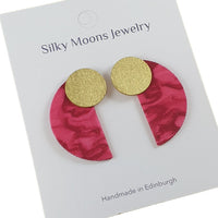 Silky Moons- Half Moon Medium Earring