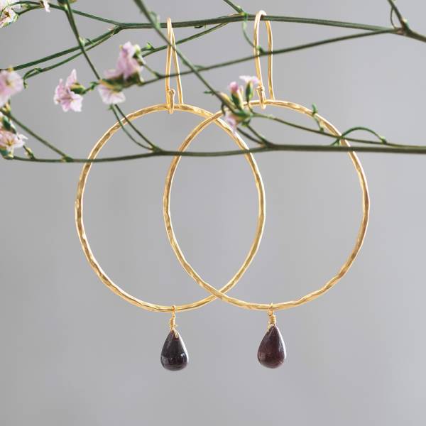 A Beautiful Story - Embrace Garnet Gold Earrings