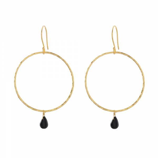 A Beautiful Story - Embrace Black Onyx Gold Earrings