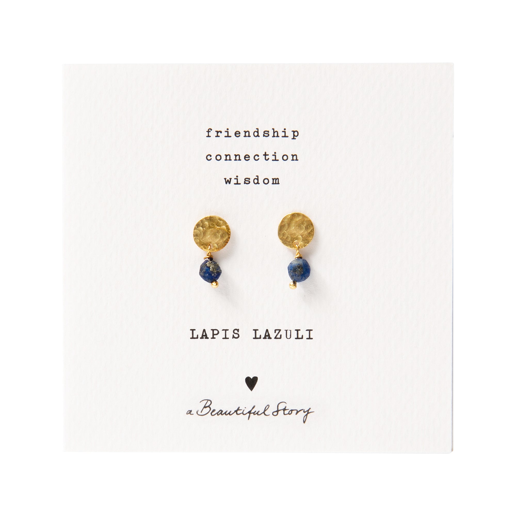 A Beautiful Story - Mini Coin Lapis Lazuli Gold Earrings