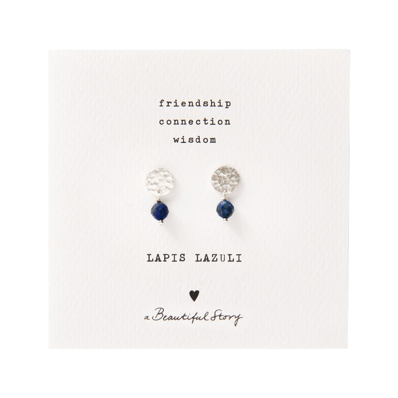 A Beautiful Story - Mini Coin Lapis Lazuli Silver Earrings