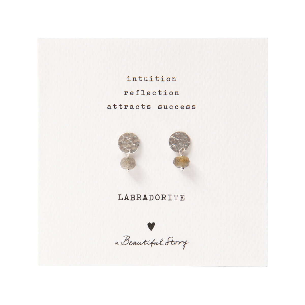 A Beautiful Story - Mini Coin Labradorite Silver Earrings