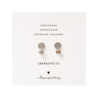 A Beautiful Story - Mini Coin Labradorite Silver Earrings