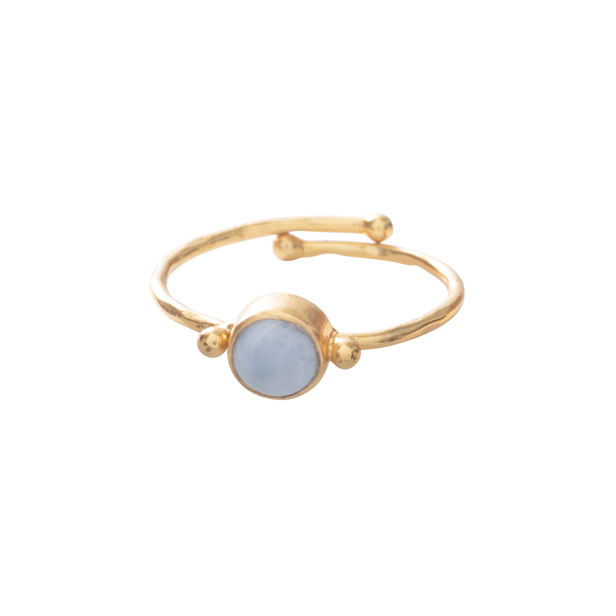 A Beautiful Story - Faithful Blue Lace Agate Gold Ring