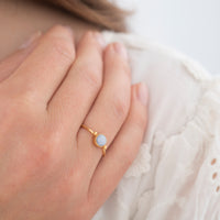 A Beautiful Story - Faithful Blue Lace Agate Gold Ring
