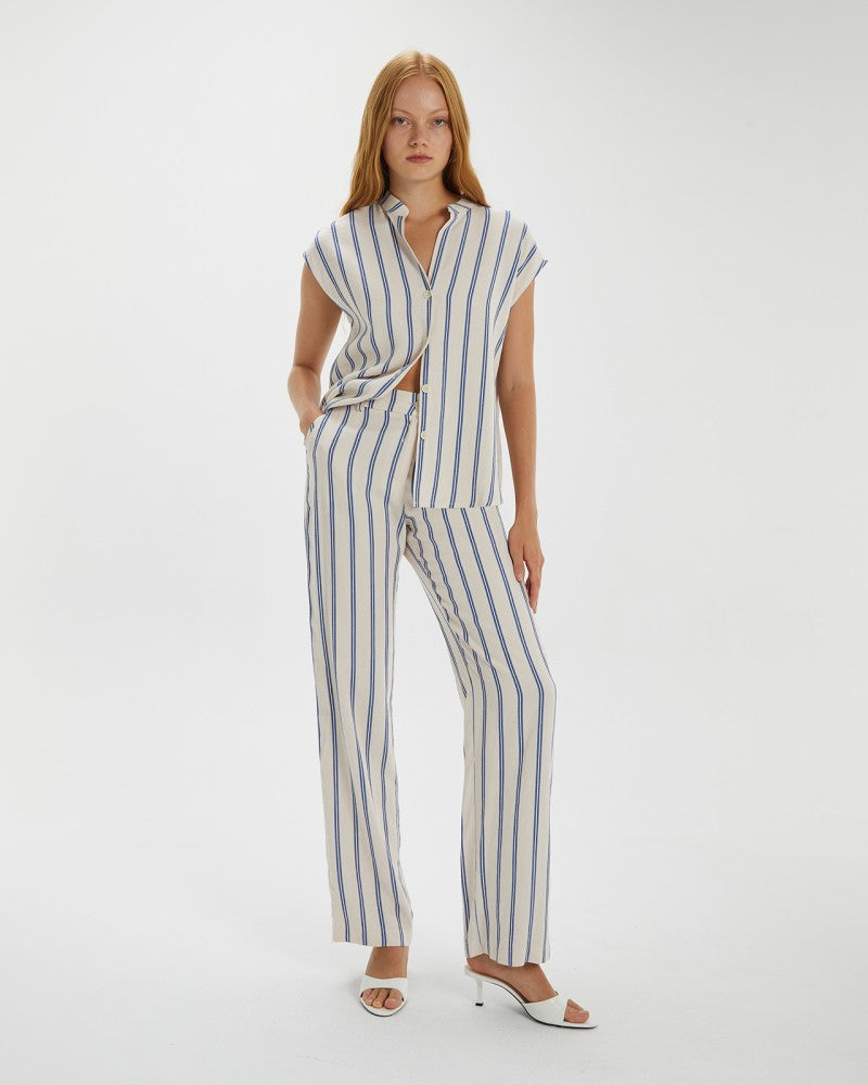 Andam - Pantalon Blue Striped Trouser
