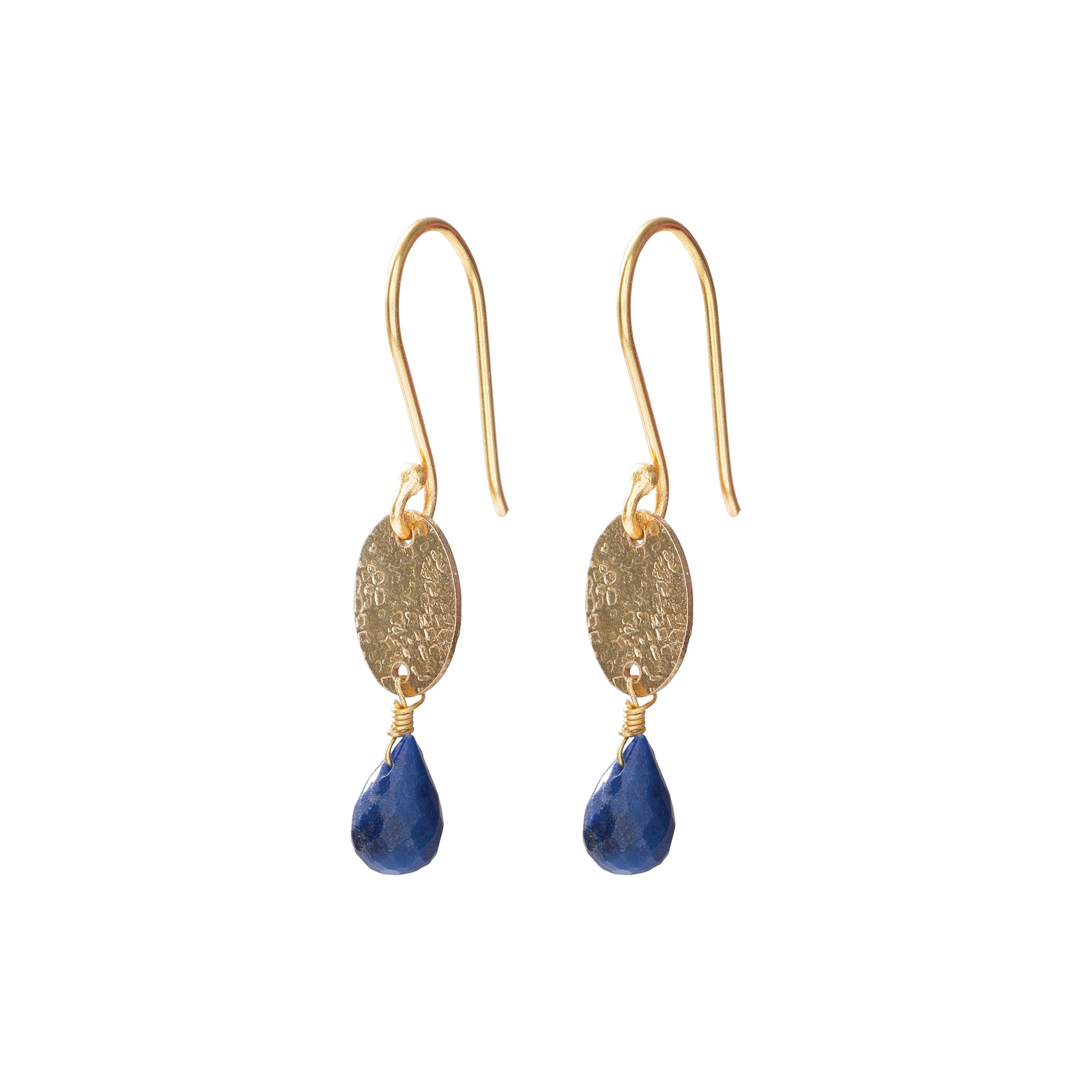 A Beautiful Story - Hopeful Lapis Lazuli Gold Earrings
