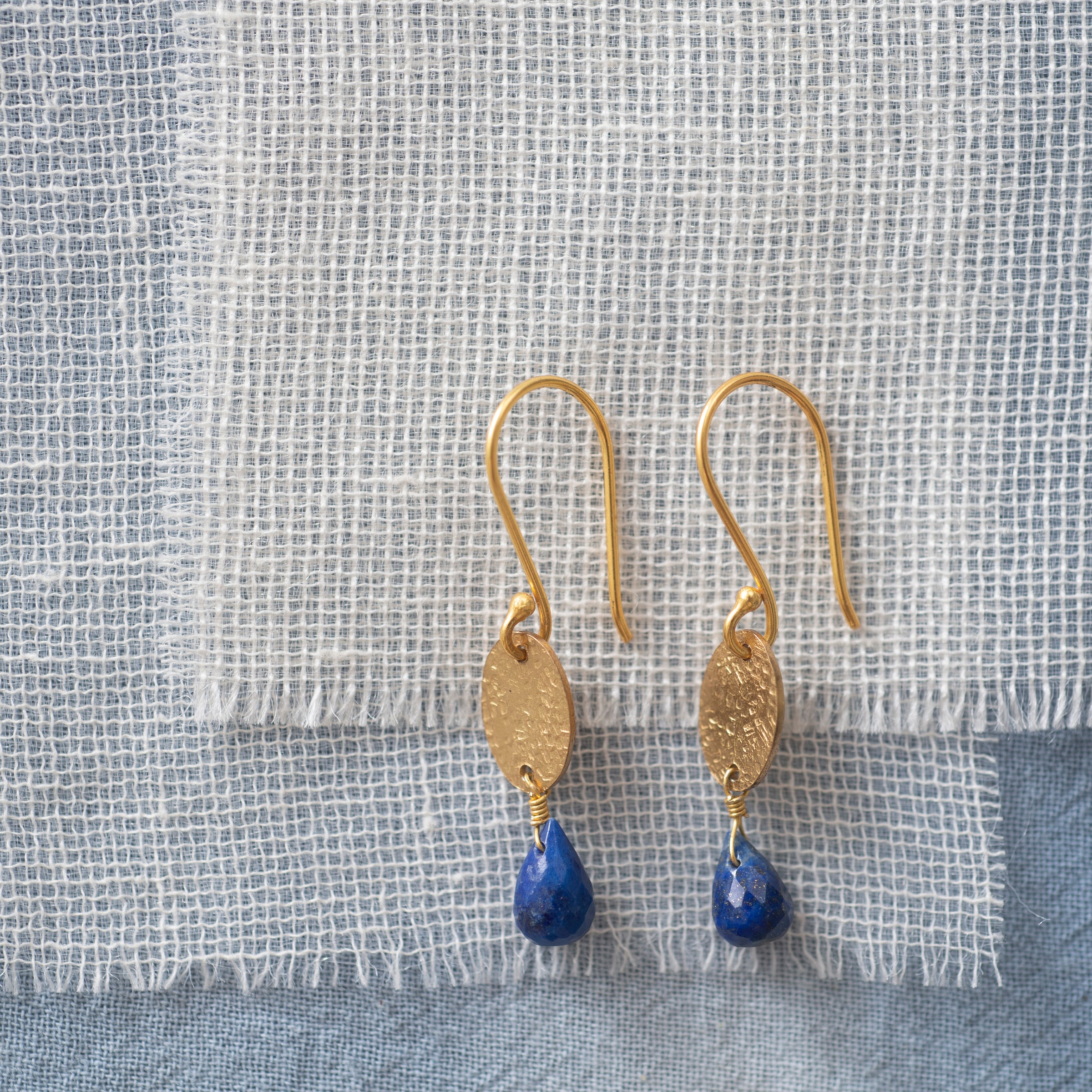 A Beautiful Story - Hopeful Lapis Lazuli Gold Earrings