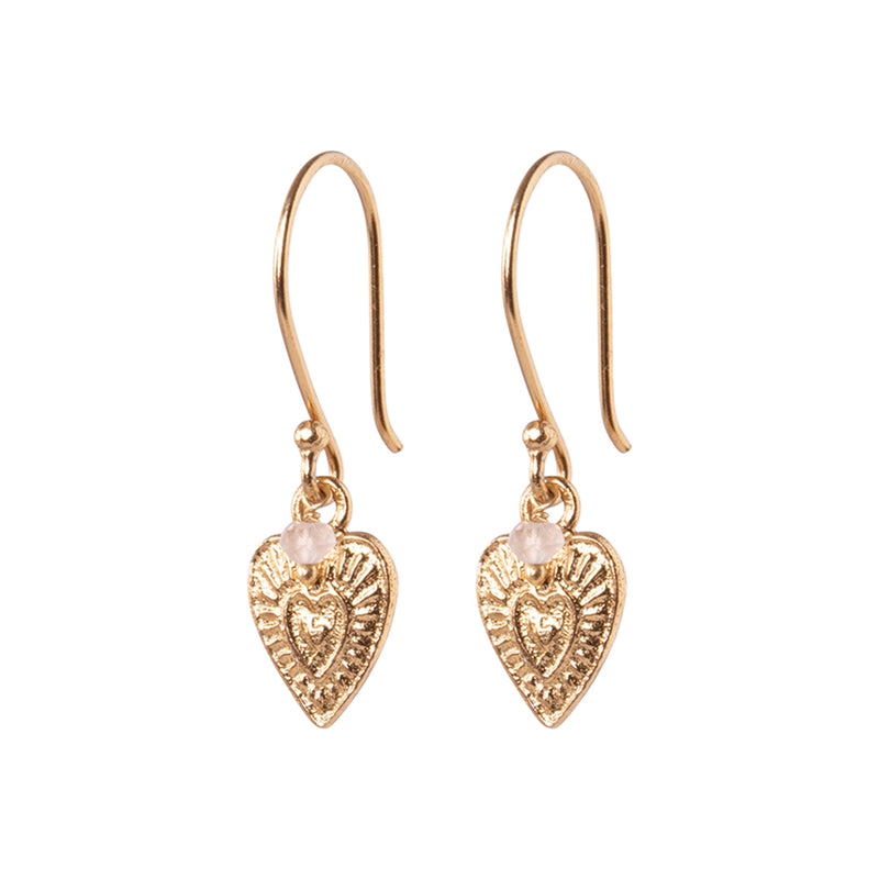 A Beautiful Story - Generous Quartz Gold Plated Earrings - Rose