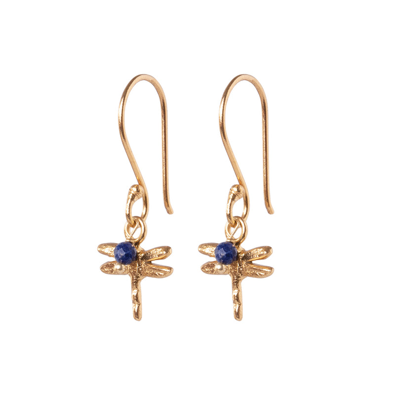 A Beautiful Story - Generous Lapis Lazuli Gold Plated Earrings