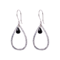 A Beautiful Story - Affection Black Onyx Silver Plated Earrings