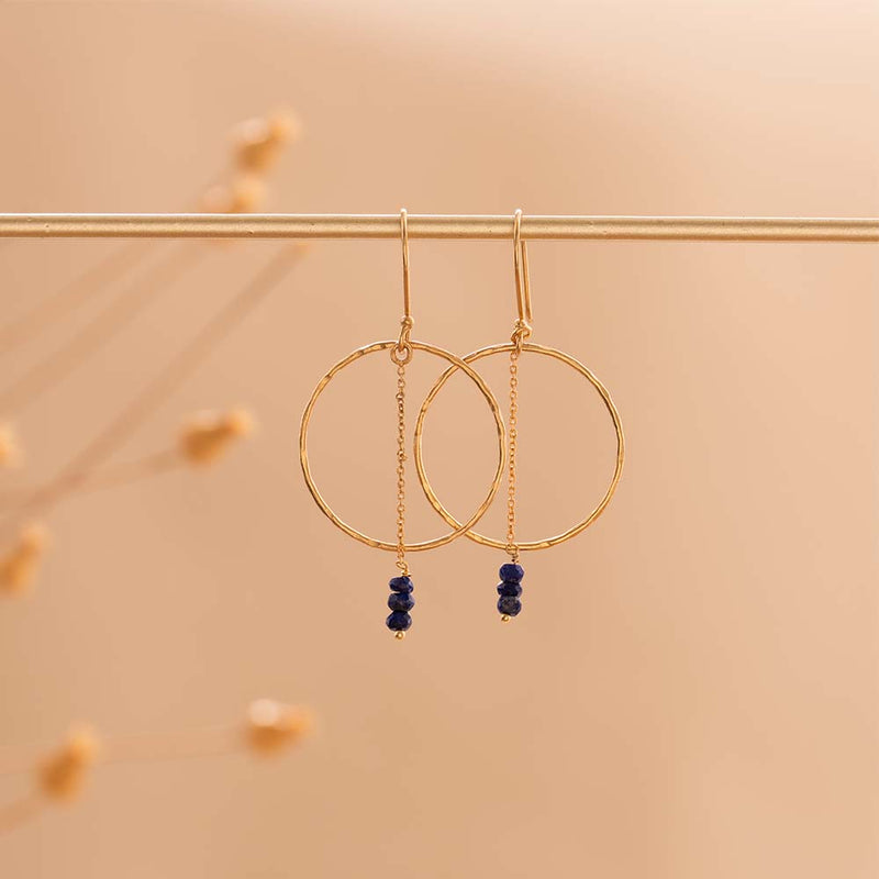A Beautiful Story - Talent Lapis Lazuli Gold Plated Earrings