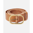 Marin Women's Leather Waist Belt in Camel with Statement Buckle