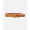 Marin Women's Leather Waist Belt in Camel with Statement Buckle