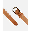 Marin Women's Leather Waist Belt in Camel with Statement Buckle