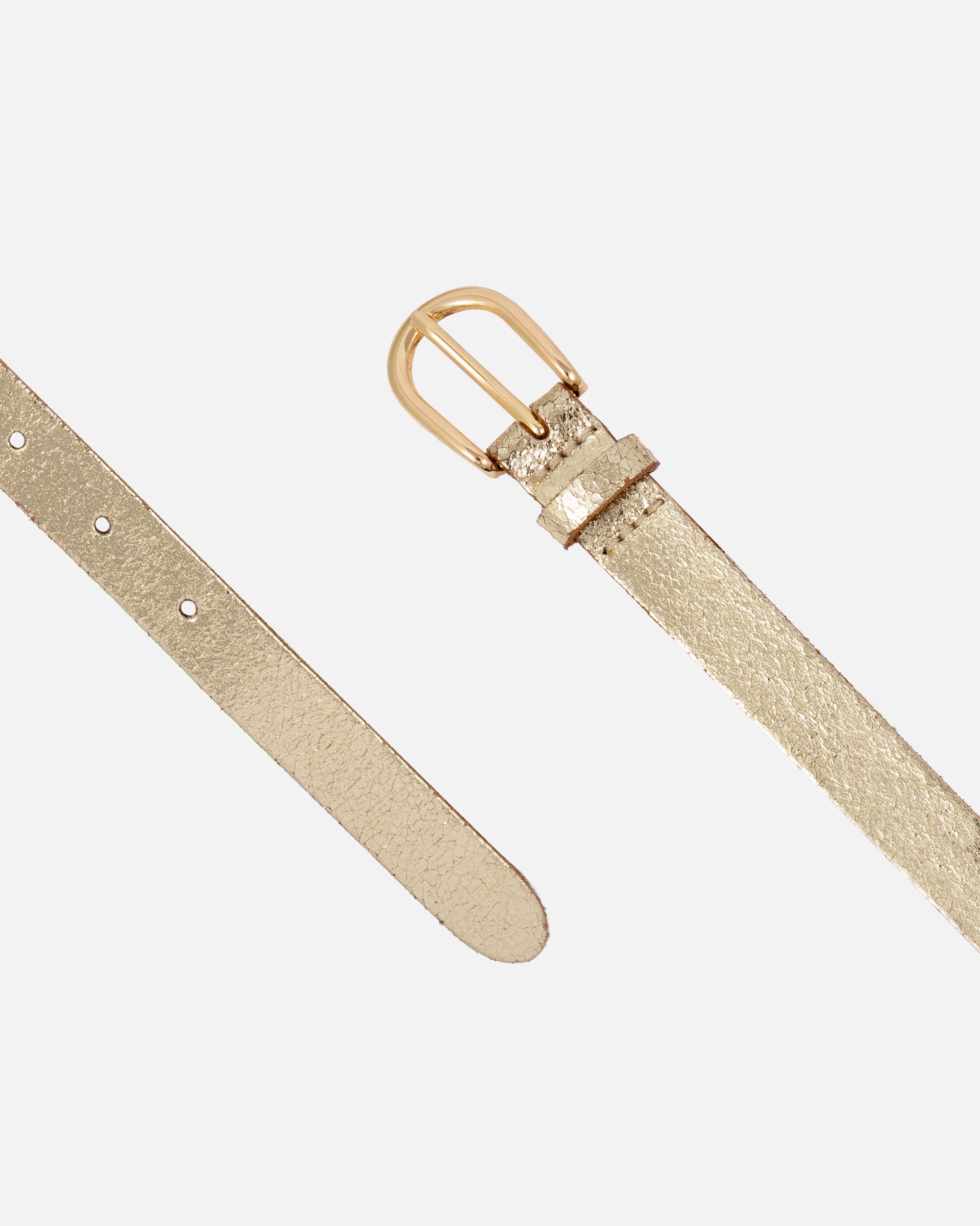 Amsterdam Heritage Belts Eva Metallic Leather Belt in Gold Finish
