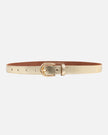 Amsterdam Heritage Belts Eva Metallic Leather Belt in Gold Finish