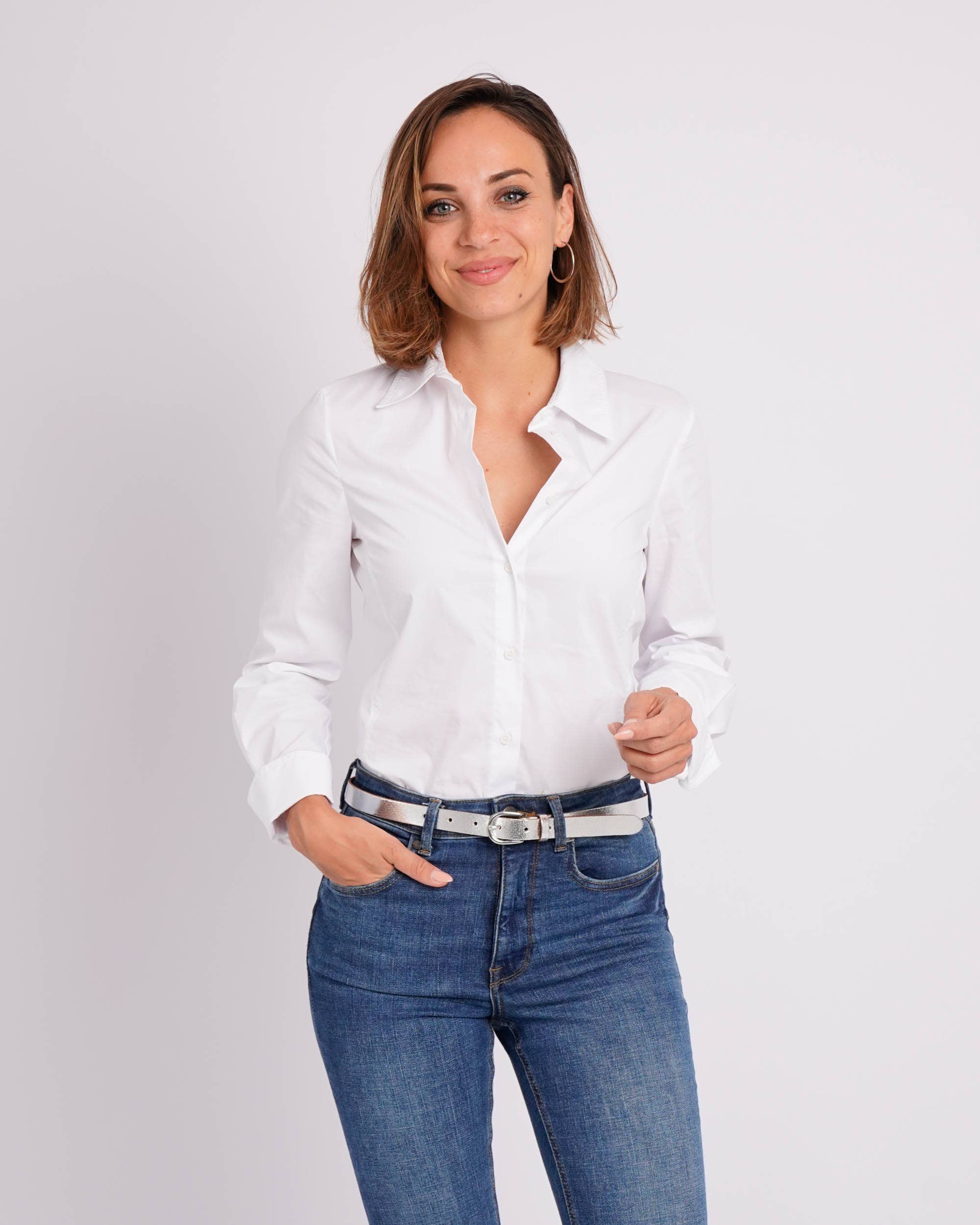 Eva Metallic Leather Belt in Gold Finish