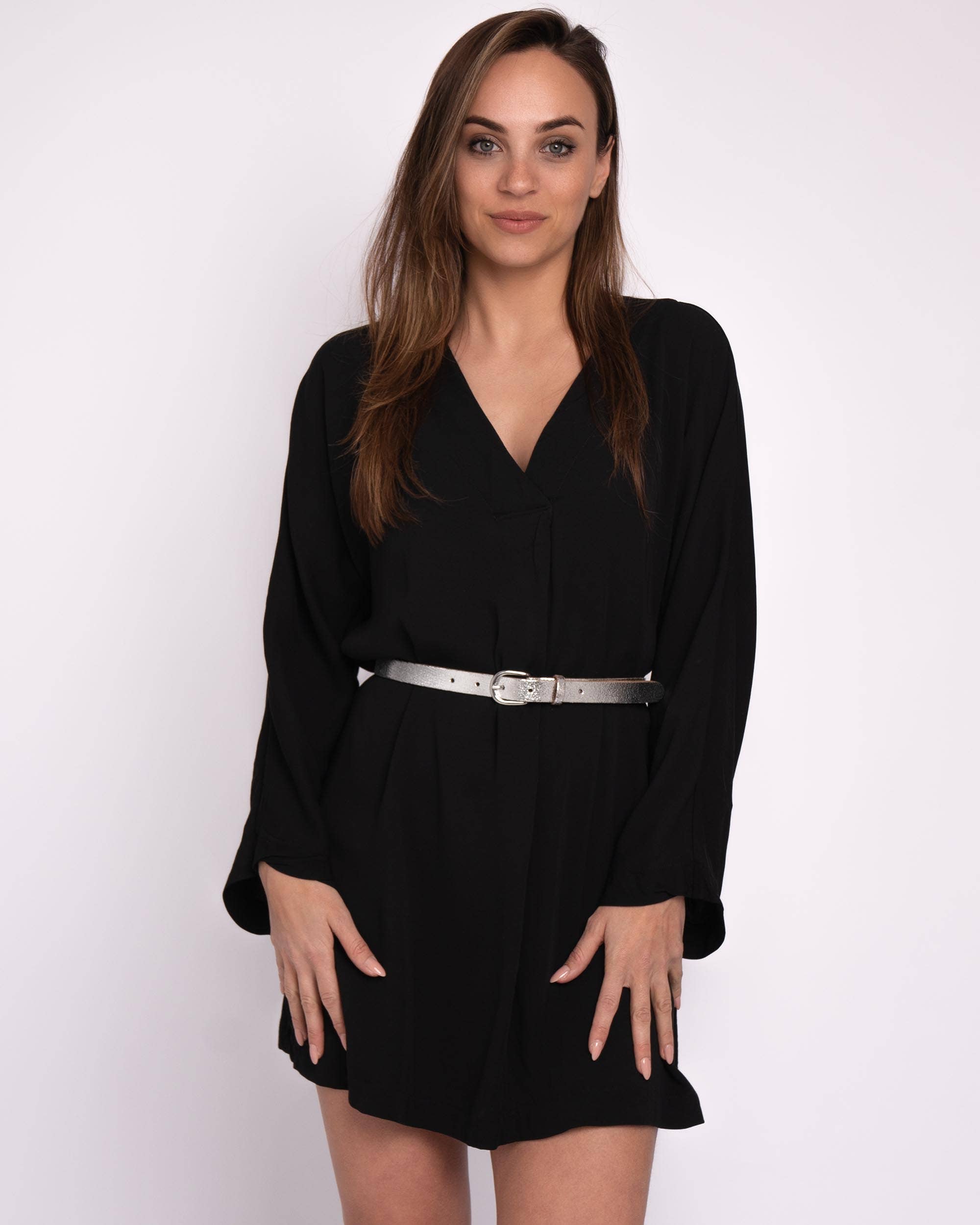 Eva Metallic Leather Belt in Gold Finish