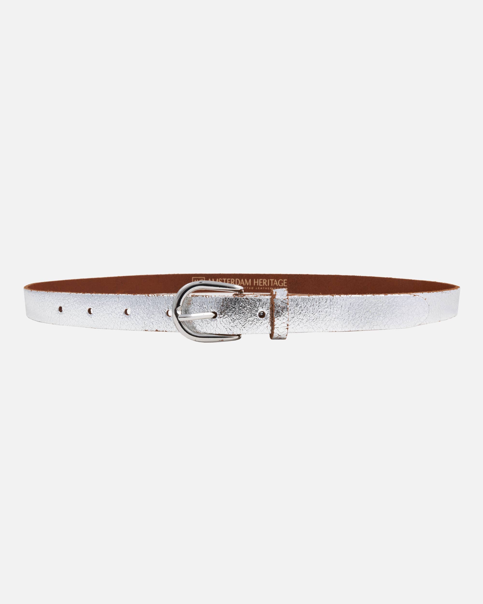 Eva Metallic Leather Belt in Gold Finish
