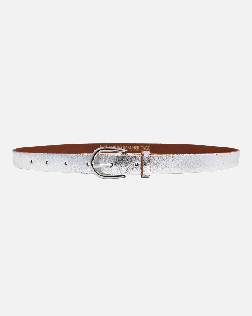 Eva Metallic Leather Belt in Gold Finish