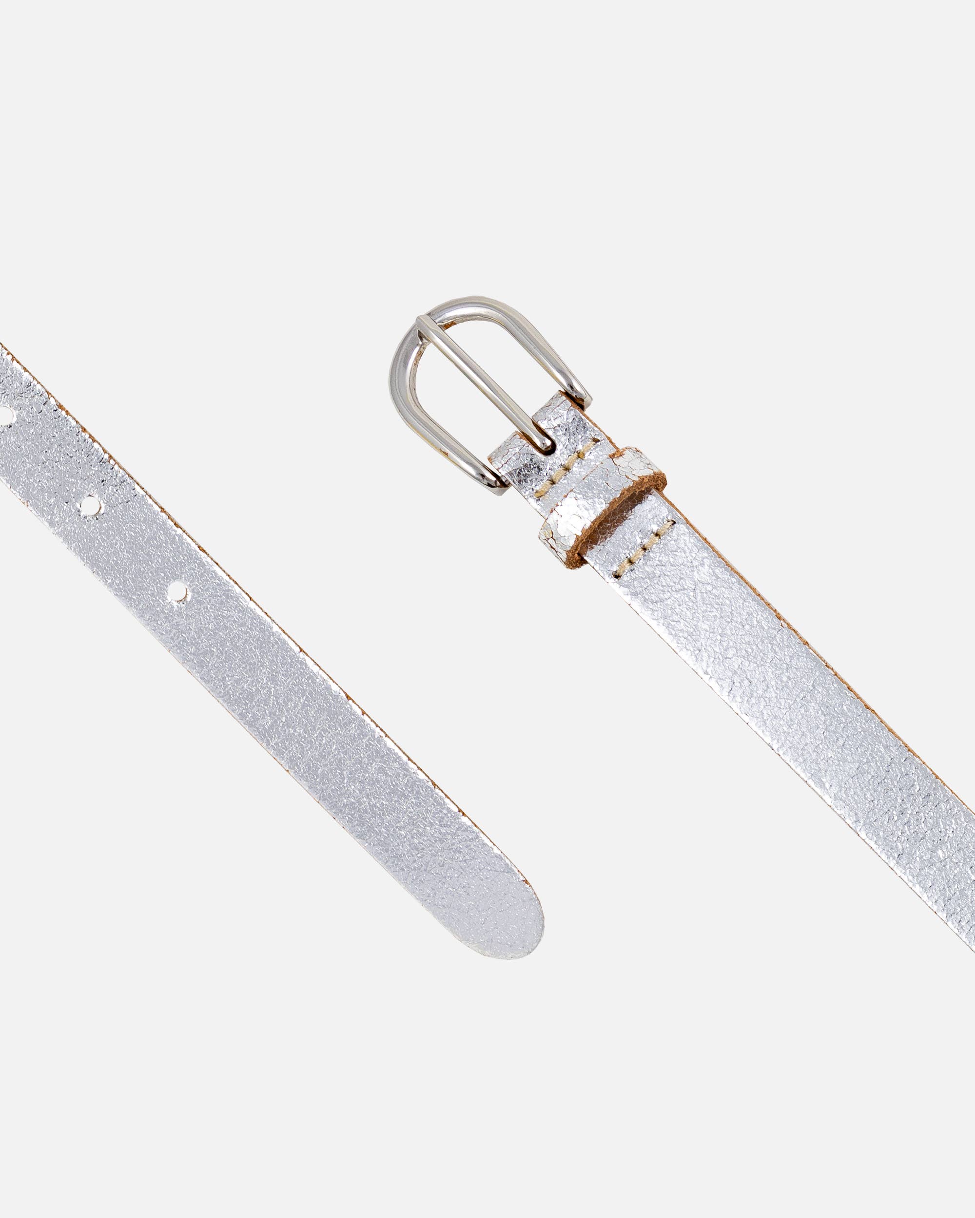 Eva Metallic Leather Belt in Gold Finish