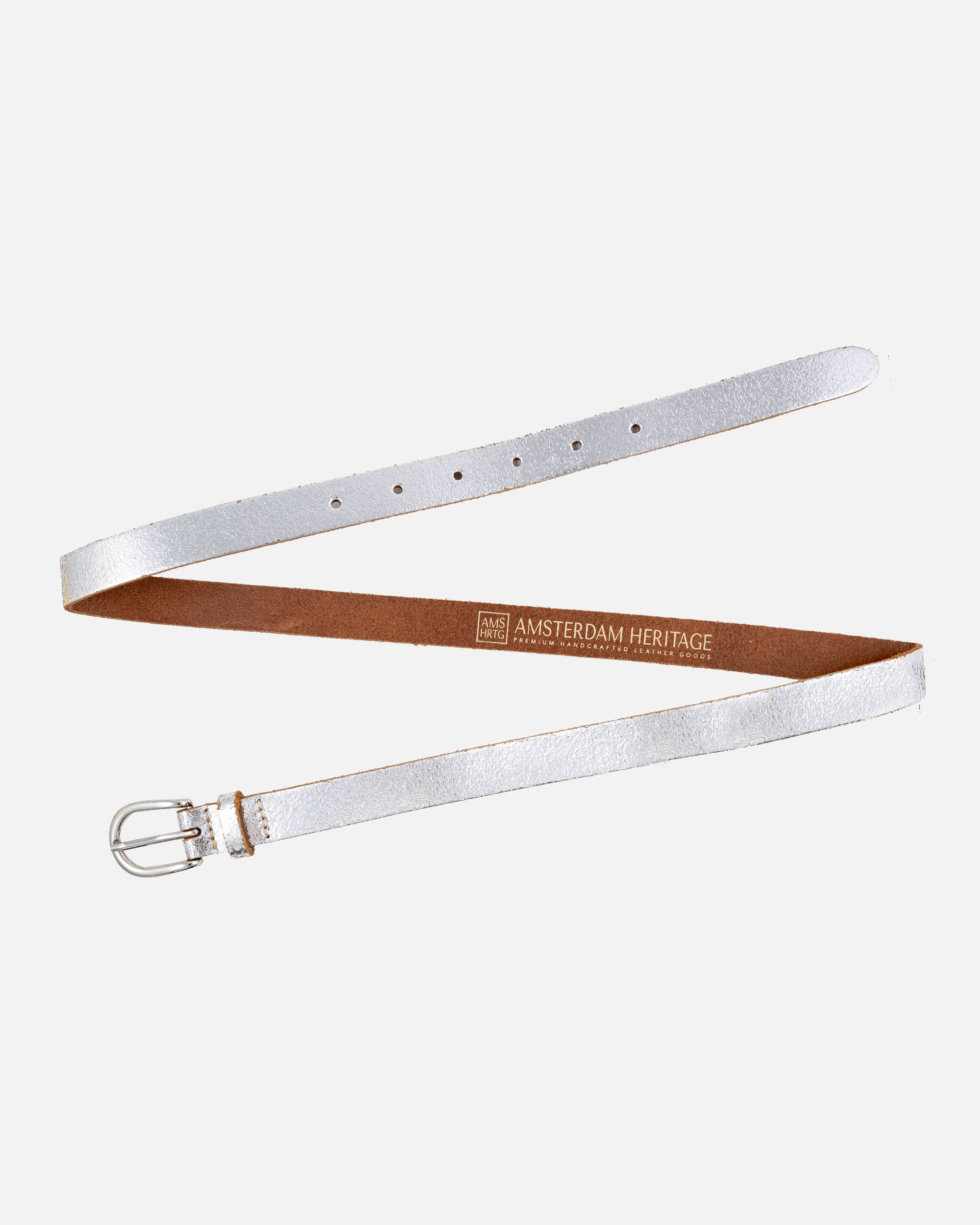 Eva Metallic Leather Belt in Gold Finish