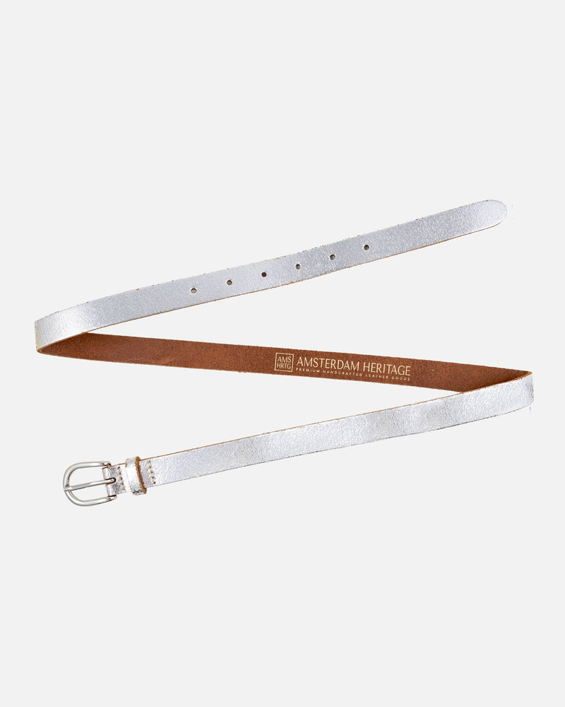 Eva Metallic Leather Belt in Gold Finish