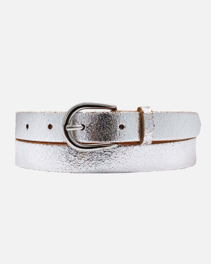Eva Metallic Leather Belt in Gold Finish