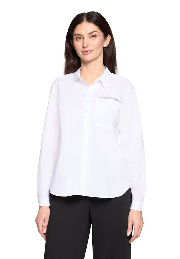 Betty Barclay - Women's Bright White Blouse with Embellishment - 80019555-1000