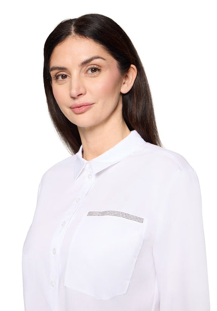 Betty Barclay - Women's Bright White Blouse with Embellishment - 80019555-1000