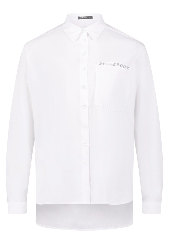 Betty Barclay - Women's Bright White Blouse with Embellishment - 80019555-1000