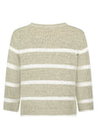 Betty Barclay - Women's Striped Ribbon Knit Sweater in Khaki + Cream - 52918239-5913