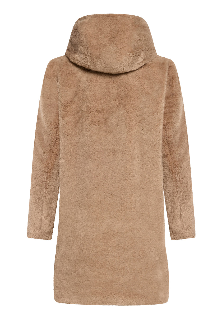 Betty Barclay Women's Faux Fur Coat in Classic Bronze 7191 1540 7460 at Kings Road Fashions, Leighton Buzzard, UK