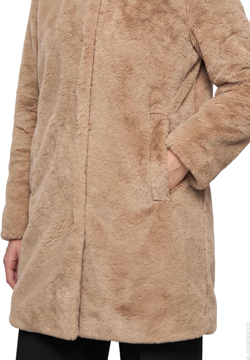 Betty Barclay Women's Faux Fur Coat in Classic Bronze 7191 1540 7460 at Kings Road Fashions, Leighton Buzzard, UK