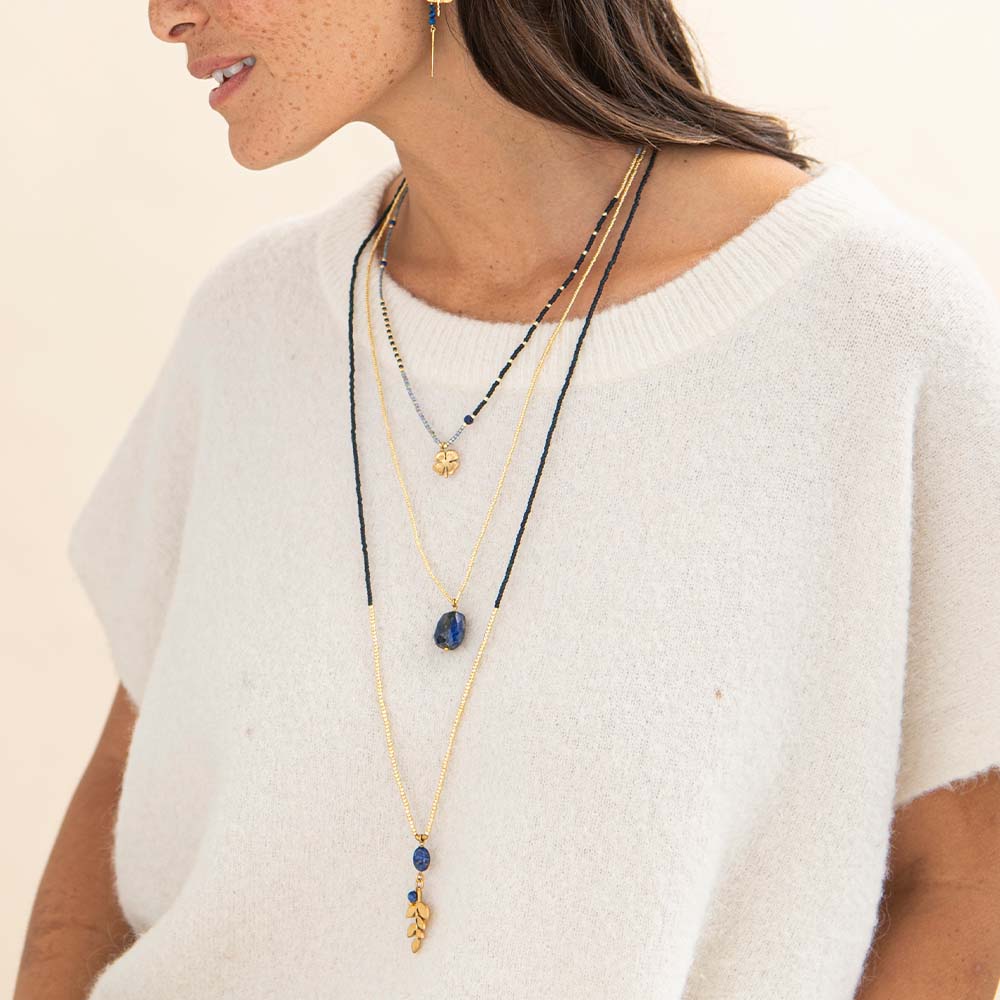 A Beautiful Story Calm Lapis Lazuli Gold Necklace